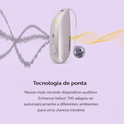 Aparelho auditivo de venda livre Siemens × Jabra Enhance Select 700 de nível clínico, compatível com Bluetooth para iOS/Android.