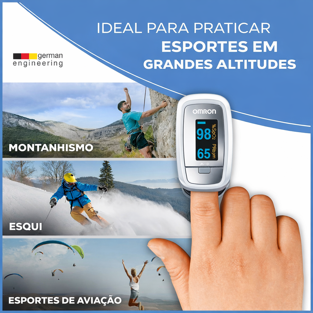 Medidor de glicemia digital de dedo Omron PO30, sem agulha, inclui 2 pilhas de 1,5 V, 1 por caixa.