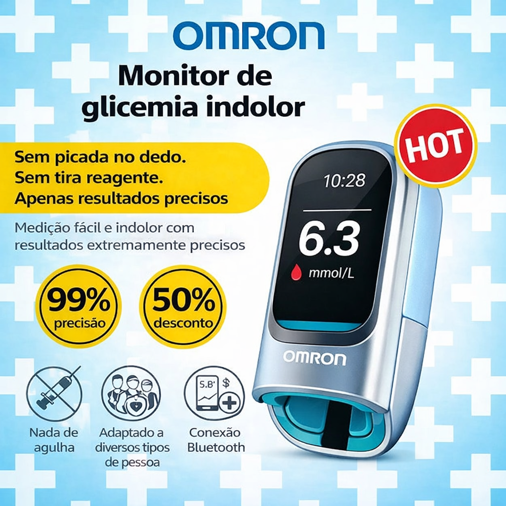 🔥 Basta aghi e dolore! | Omron™ glukometro non invasivo – controllo facile e preciso della glicemia, ovunque tu sia 🔥