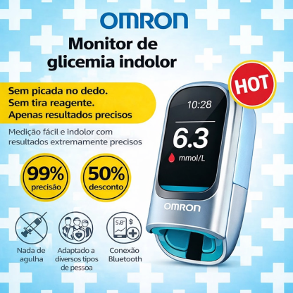 🔥 Basta aghi e dolore! | Omron™ glukometro non invasivo – controllo facile e preciso della glicemia, ovunque tu sia 🔥