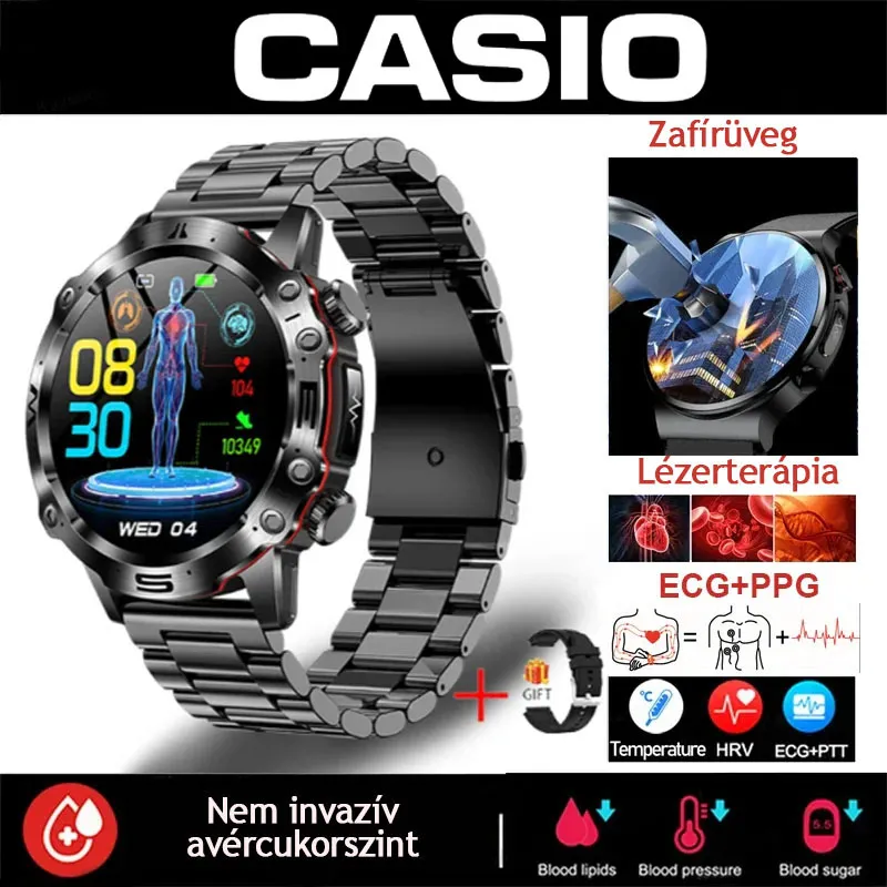 💫 2026 CASIO AI Okosóra – EKG, Vércukor, Vérlipid, Húgysav Mérés & Mindig Veled: Otthon, Munkahelyen, Útközben ⏱️