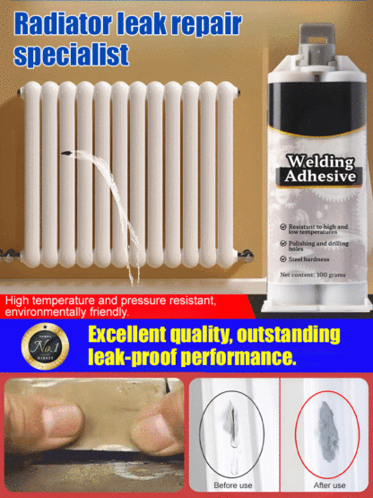 Crack welding metal casting adhesive
