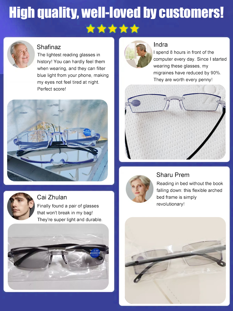 Color-changing anti-blue light reading glasses