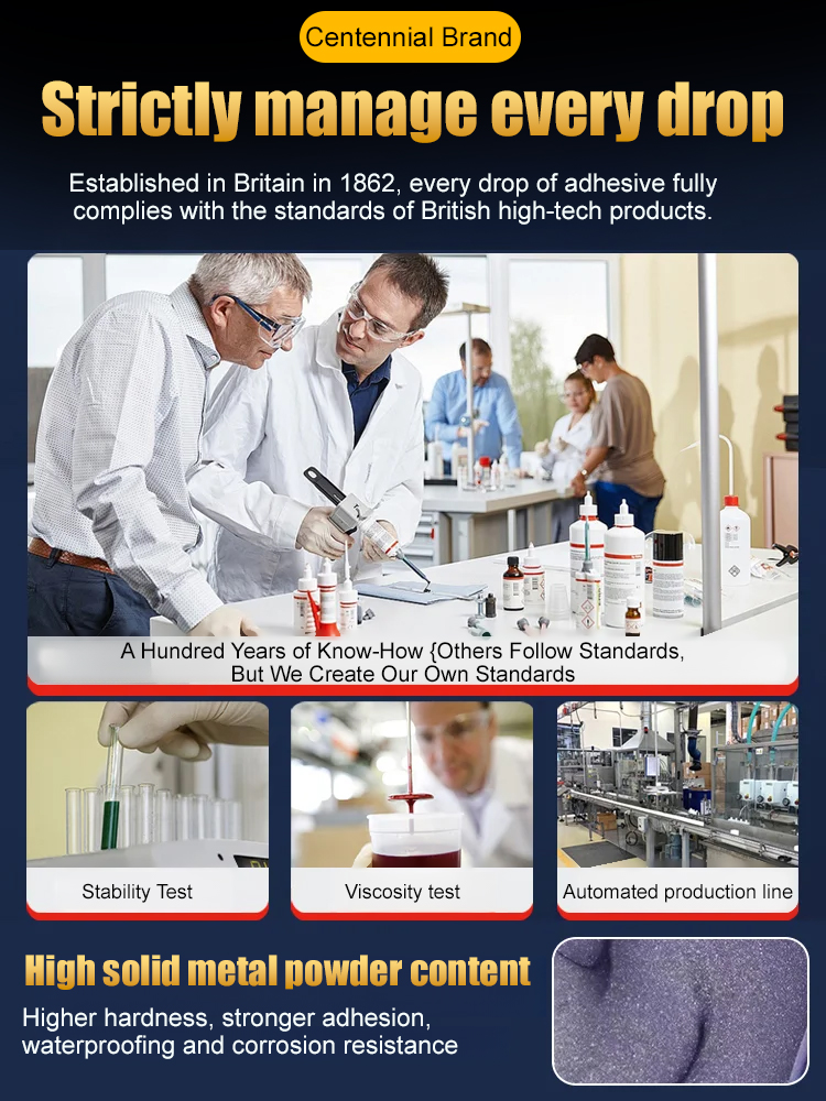 Crack welding metal casting adhesive