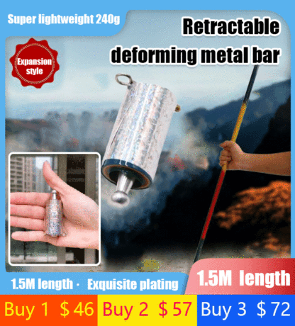 Telescopic deformation metal rod