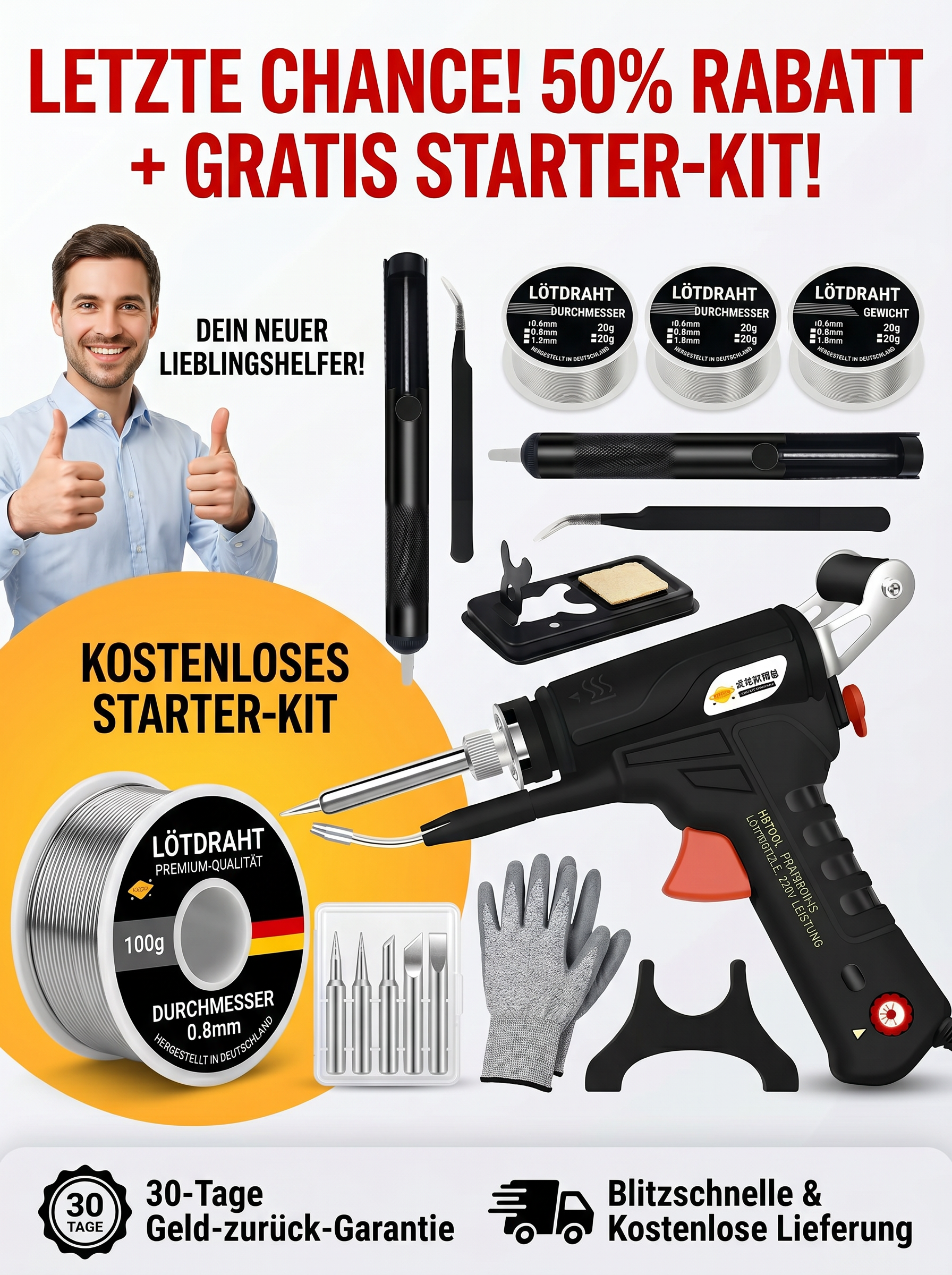  【90 ℃-480 ℃ einstellbar】 Handheld-Laserschweißmaschine