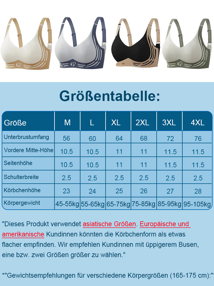 Nahtloser, weicher BH ohne Bügel für große Brüste