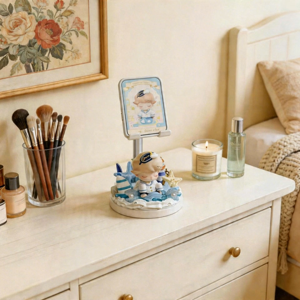 Handmade Pop Mart Phone Stand Figurine • One-of-a-Kind Cute Desk Decor