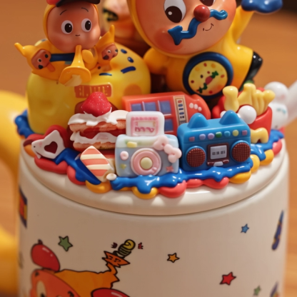 Authentic POP MART Twinkle Twinkle Star Man Handmade Cream Glue Mug - Customizable Ceramic Cup with Collectible Figures, Perfect Gift for Girls & Collectors
