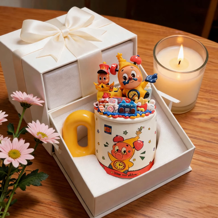 Authentic POP MART Twinkle Twinkle Star Man Handmade Cream Glue Mug - Customizable Ceramic Cup with Collectible Figures, Perfect Gift for Girls & Collectors