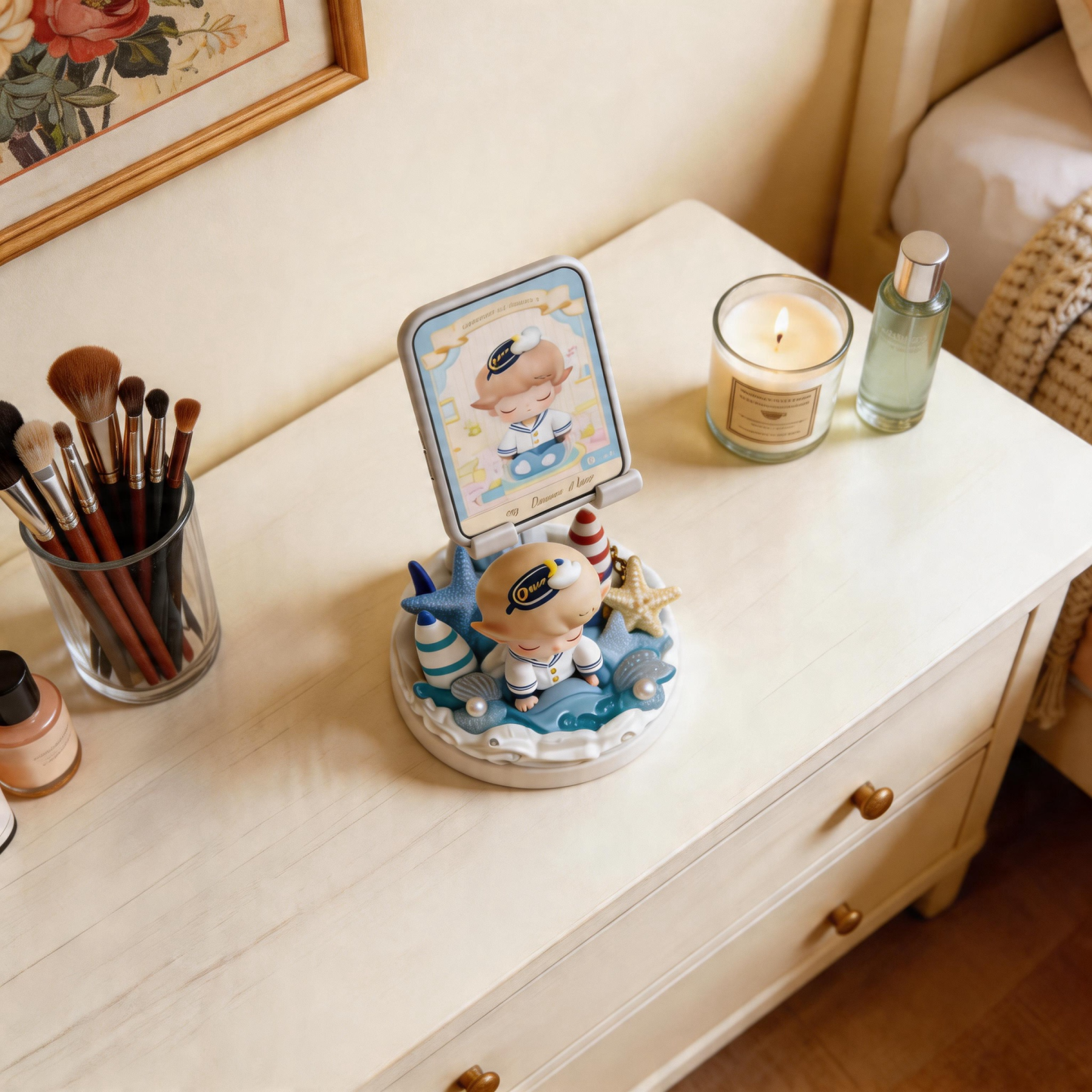 Handmade Pop Mart Phone Stand Figurine • One-of-a-Kind Cute Desk Decor