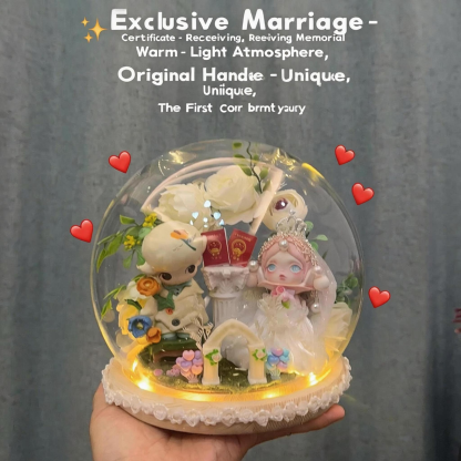 Handmade Wedding Snow Globe with Authentic Dolls – Romantic Keepsake for Brides & Grooms