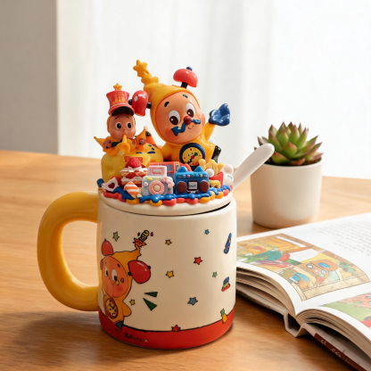 Authentic POP MART Twinkle Twinkle Star Man Handmade Cream Glue Mug - Customizable Ceramic Cup with Collectible Figures, Perfect Gift for Girls & Collectors