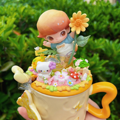 Handmade Spring Ceramic Mug Gift Box | Butterfly Relief + Sunflower Floral + Cute Doll Decor, Perfect Mother’s Day / Bestie Gift