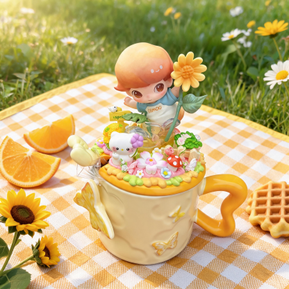 Handmade Spring Ceramic Mug Gift Box | Butterfly Relief + Sunflower Floral + Cute Doll Decor, Perfect Mother’s Day / Bestie Gift