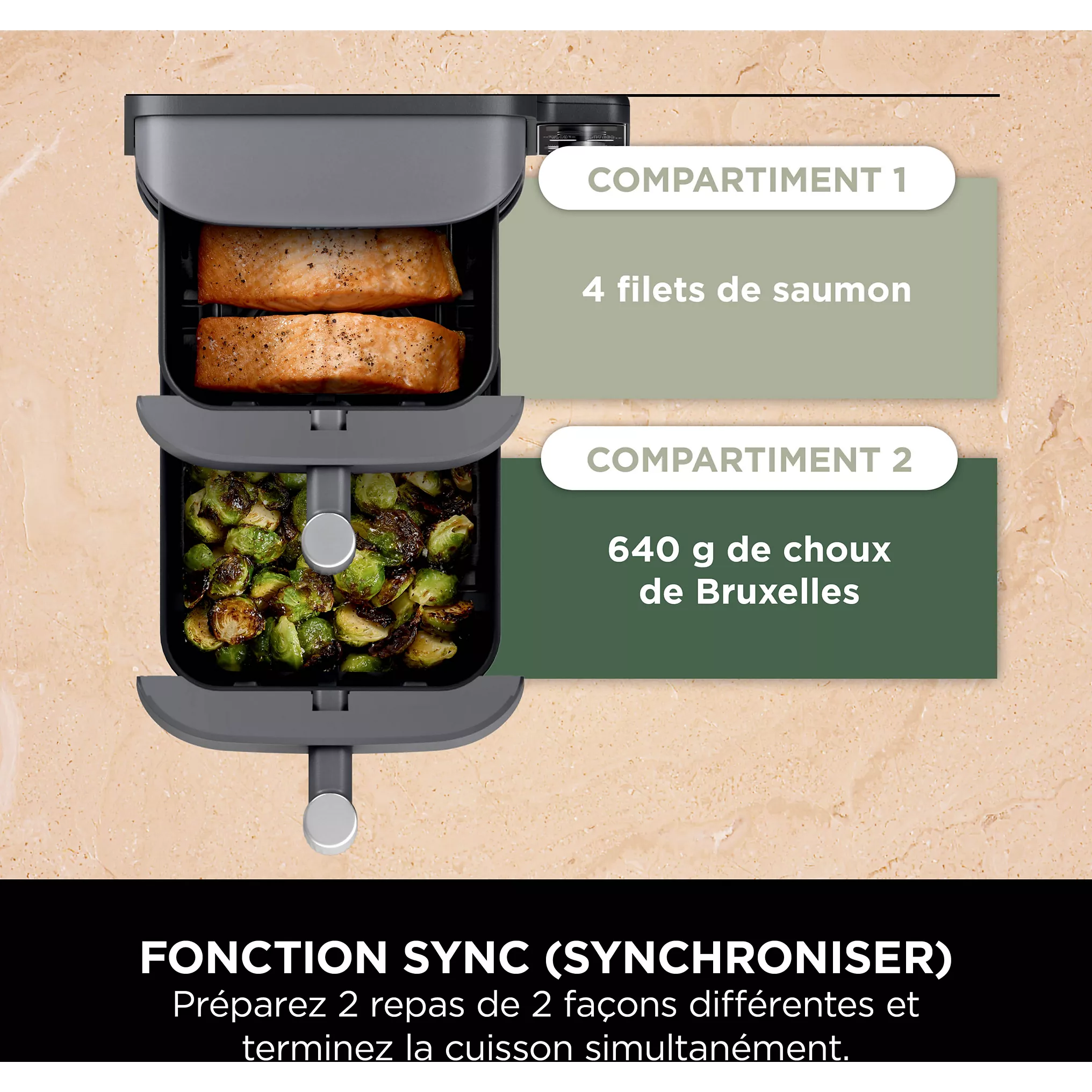 NINJA Friteuse sans huile NINJA Double Stack XL 9,5 L SL400EU