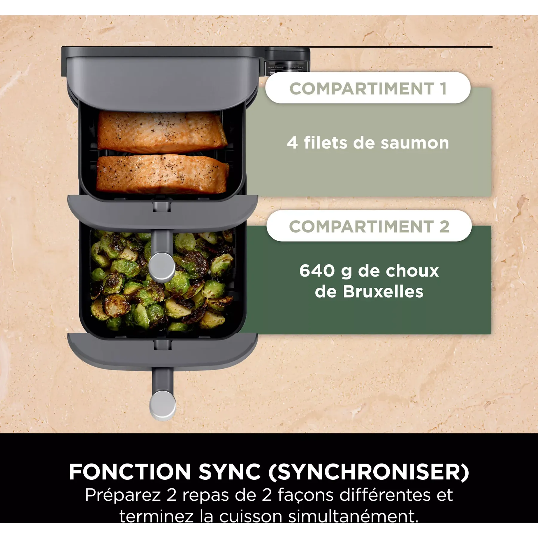 NINJA Friteuse sans huile NINJA Double Stack XL 9,5 L SL400EU