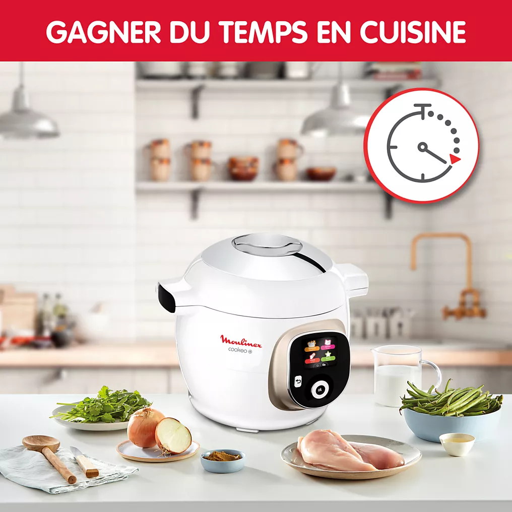 Cookeo MOULINEX CE85BA10 blanc 6 L, 6 modes de cuisson