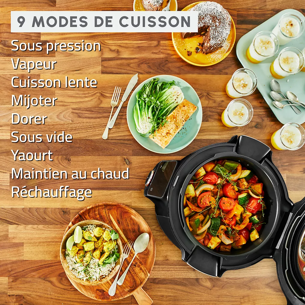 Cookeo MOULINEX CE952810 noir wifi 6 L, 9 modes de cuisson
