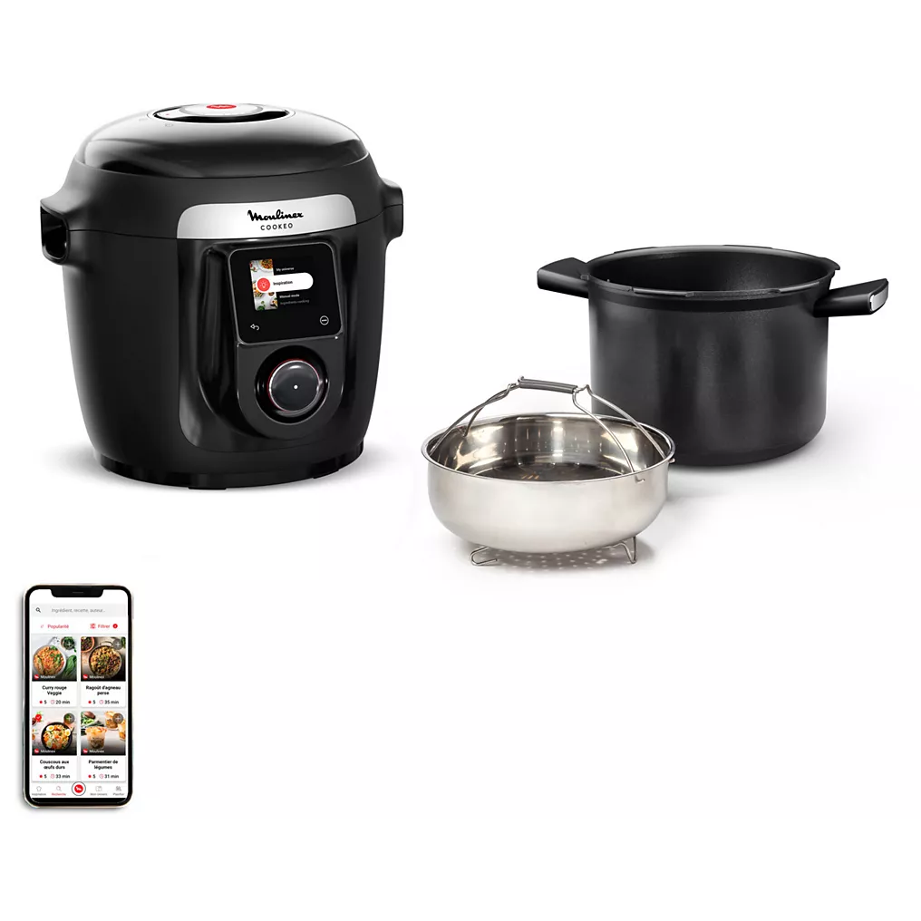 Cookeo MOULINEX CE952810 noir wifi 6 L, 9 modes de cuisson