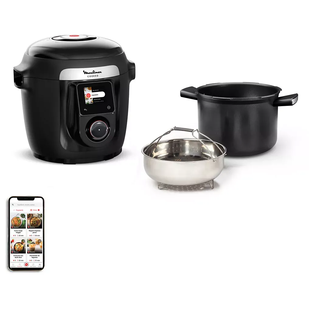 Cookeo MOULINEX CE952810 noir wifi 6 L, 9 modes de cuisson
