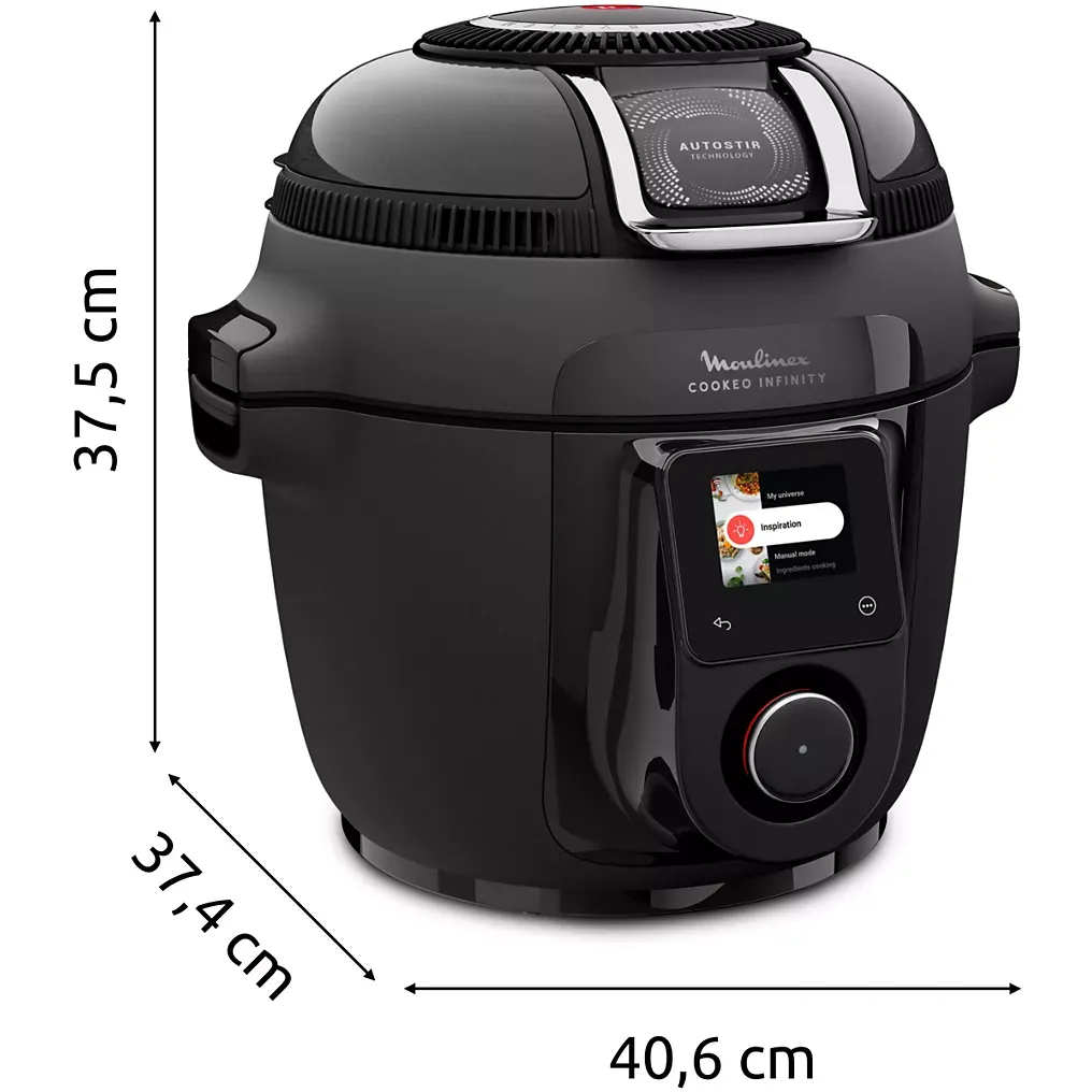 MOULINEX Cookeo MOULINEX Multicuiseur Airfryer Cookeo Infinity avec pale Noir CE9828F0 20 modes de cuisson, 6,5 L
