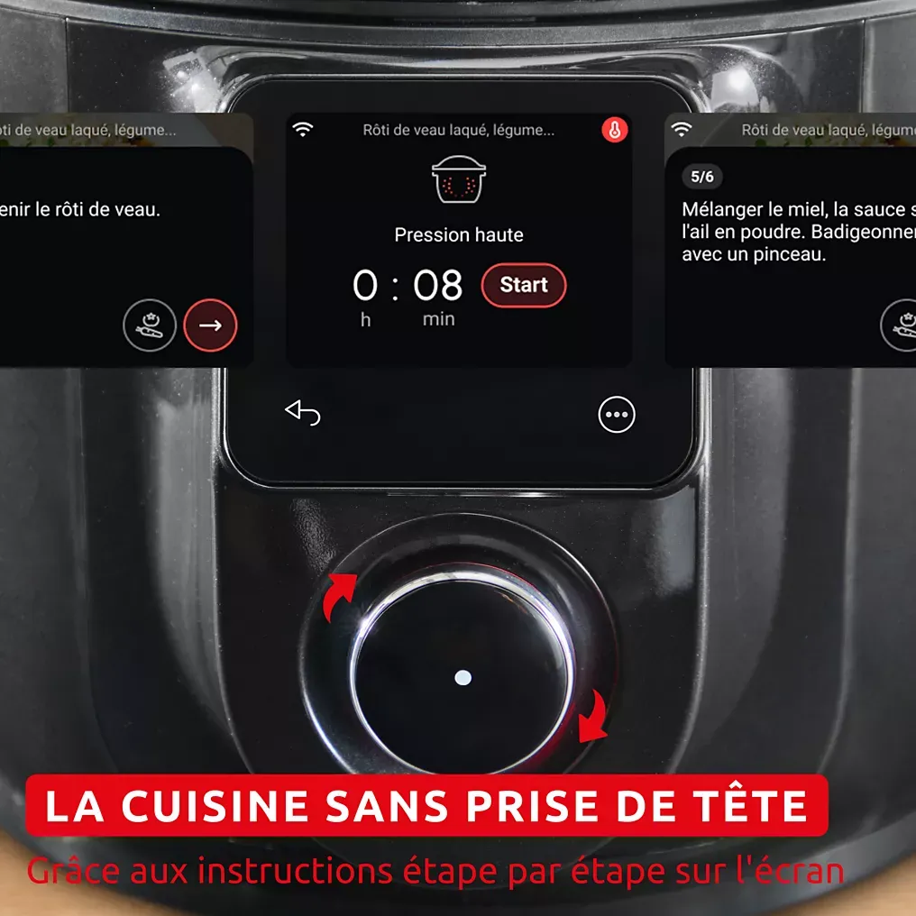 MOULINEX Cookeo MOULINEX Multicuiseur Airfryer Cookeo Infinity avec pale Noir CE9828F0 20 modes de cuisson, 6,5 L