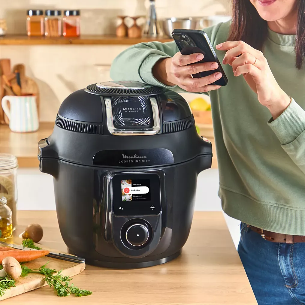 MOULINEX Cookeo MOULINEX Multicuiseur Airfryer Cookeo Infinity avec pale Noir CE9828F0 20 modes de cuisson, 6,5 L