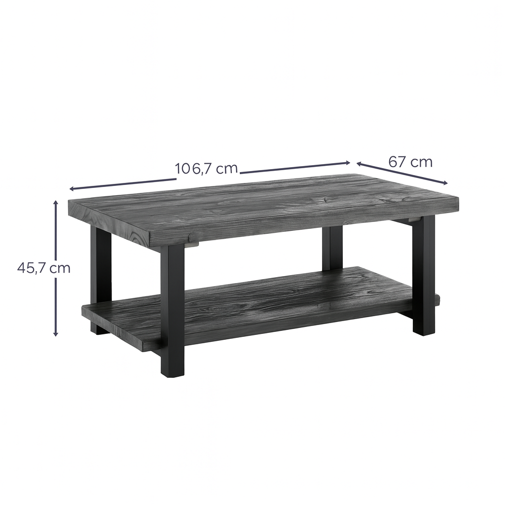 Table Basse Rundell Pomona – Bois Massif & Métal