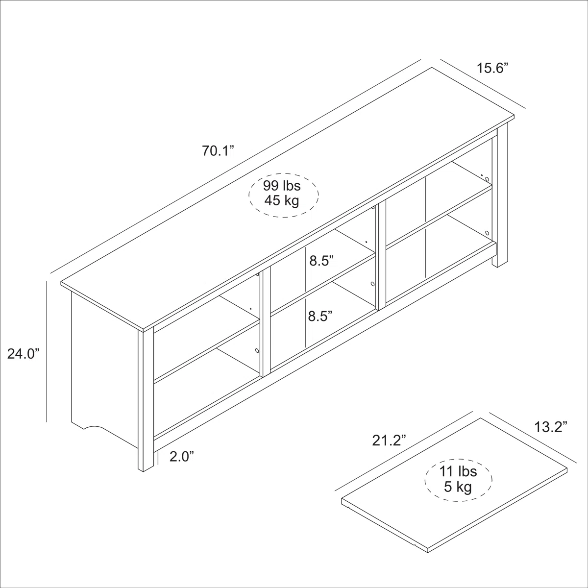 Meuble TV Inniss – Design Moderne avec Rangement