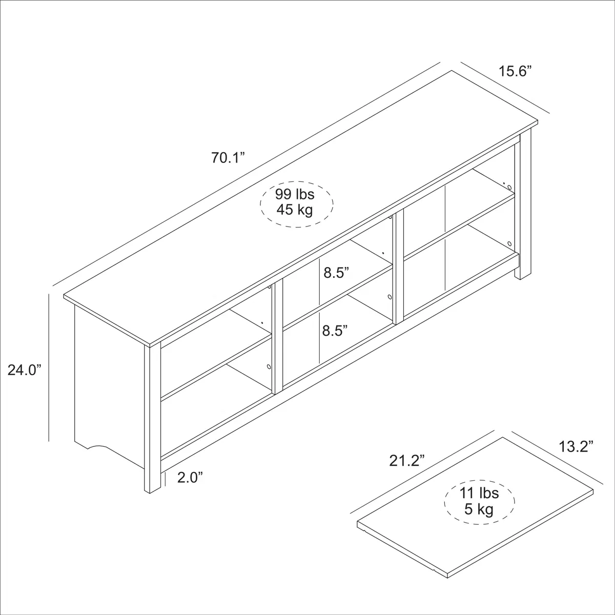 Meuble TV Inniss – Design Moderne avec Rangement