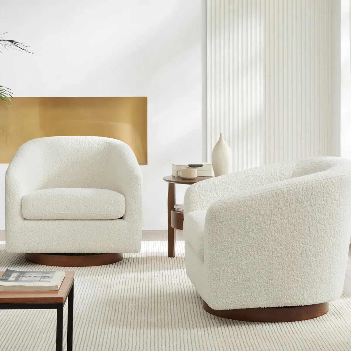 Fauteuil pivotant Bennett – Design moderne et confort enveloppant