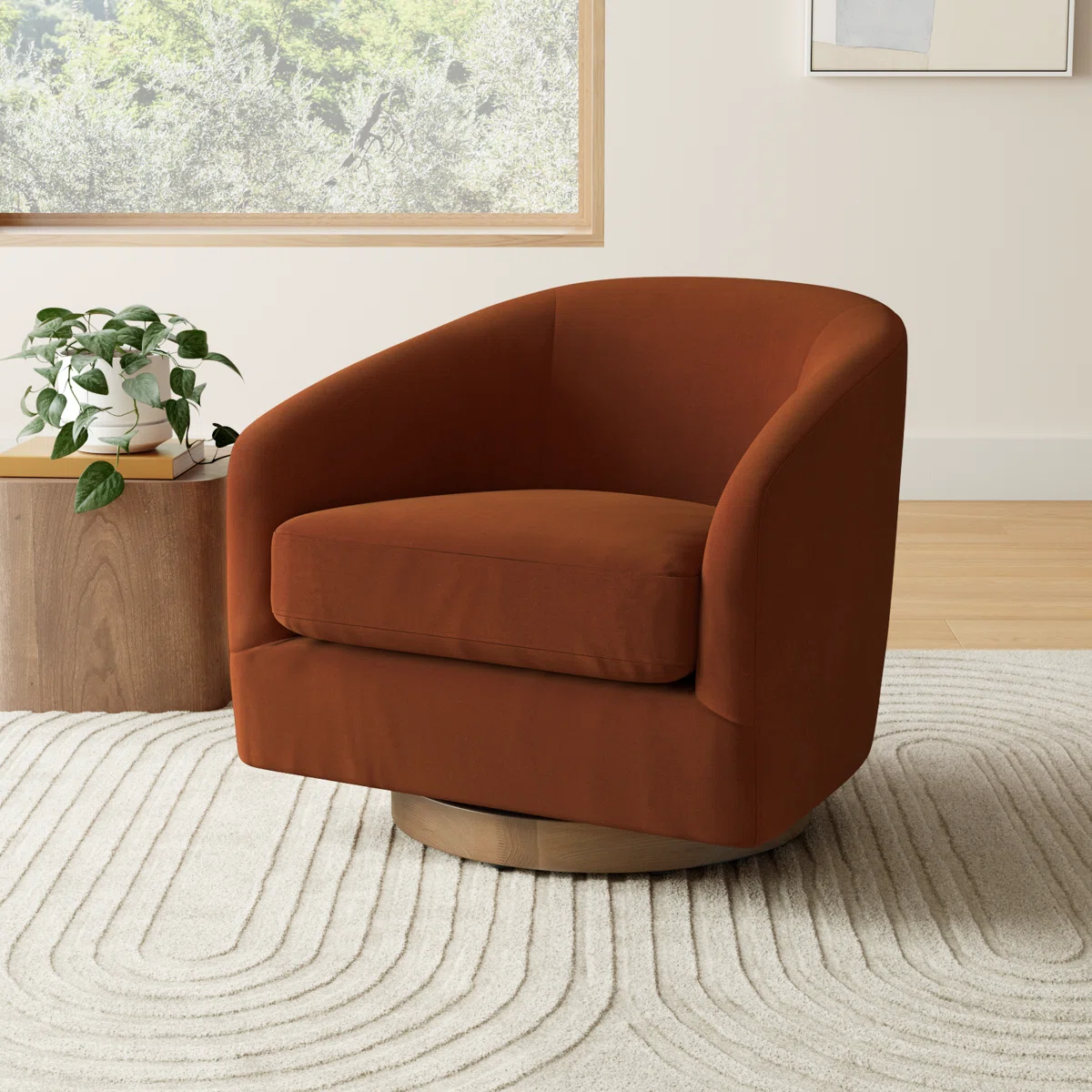 Fauteuil pivotant Bennett – Design moderne et confort enveloppant