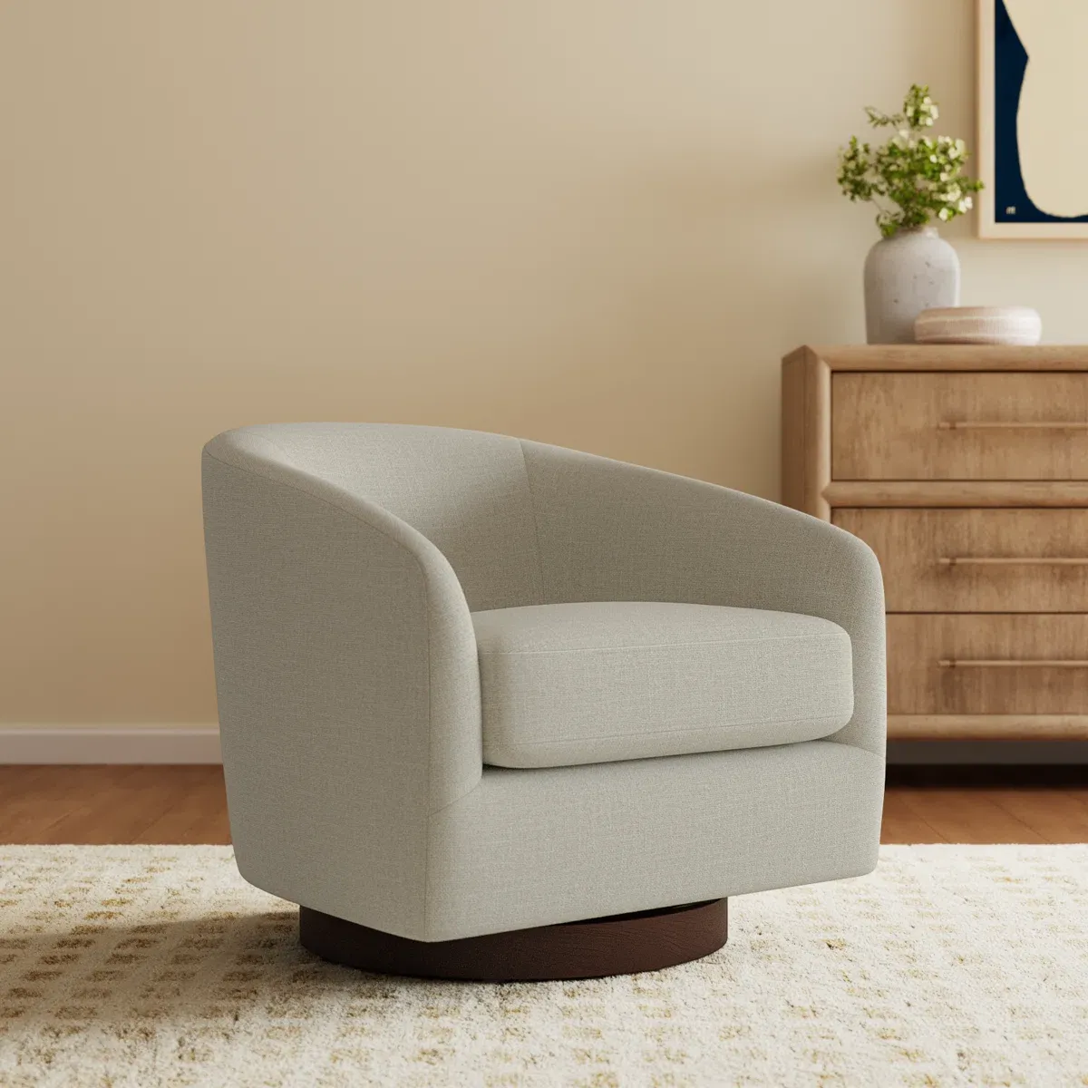 Fauteuil pivotant Bennett – Design moderne et confort enveloppant