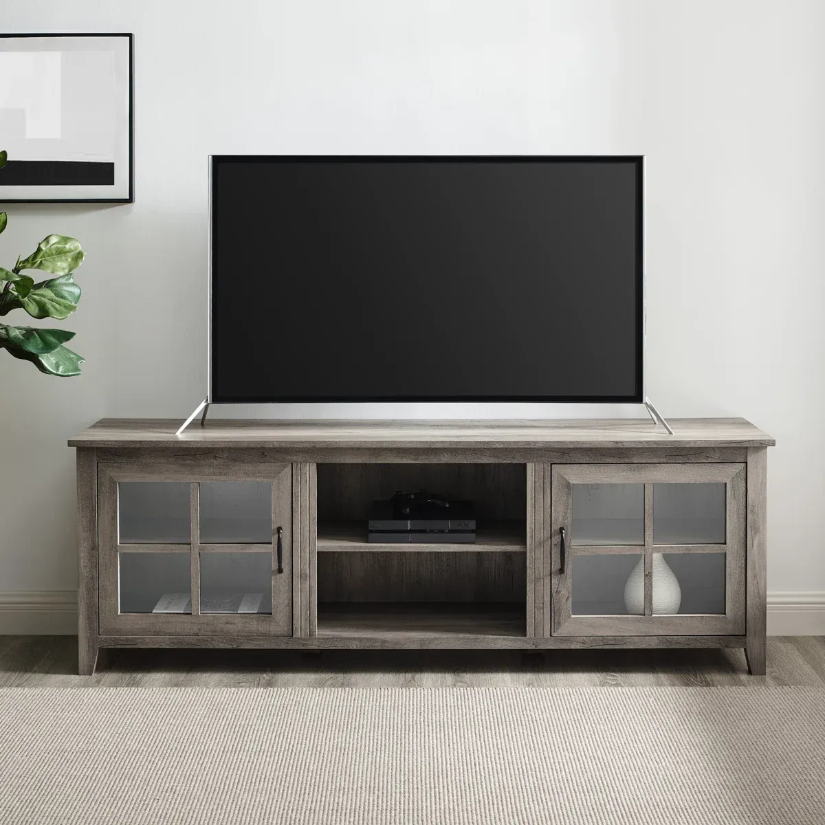 Meuble TV Dake  – Traditionnel avec Portes Vitrées