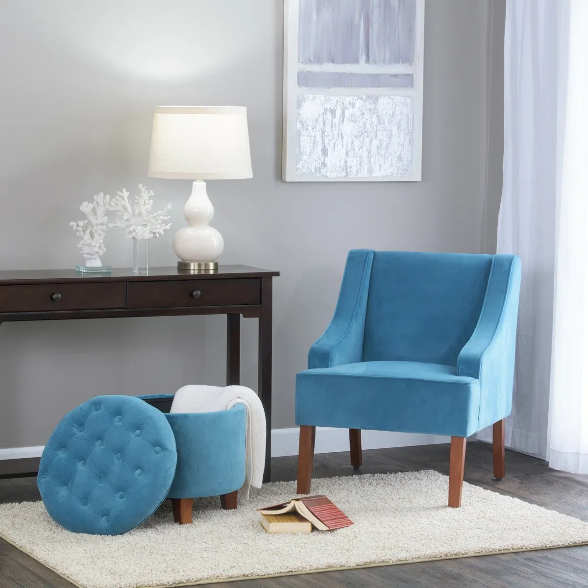  Fauteuil d’appoint Daryann – Design élégant en velours