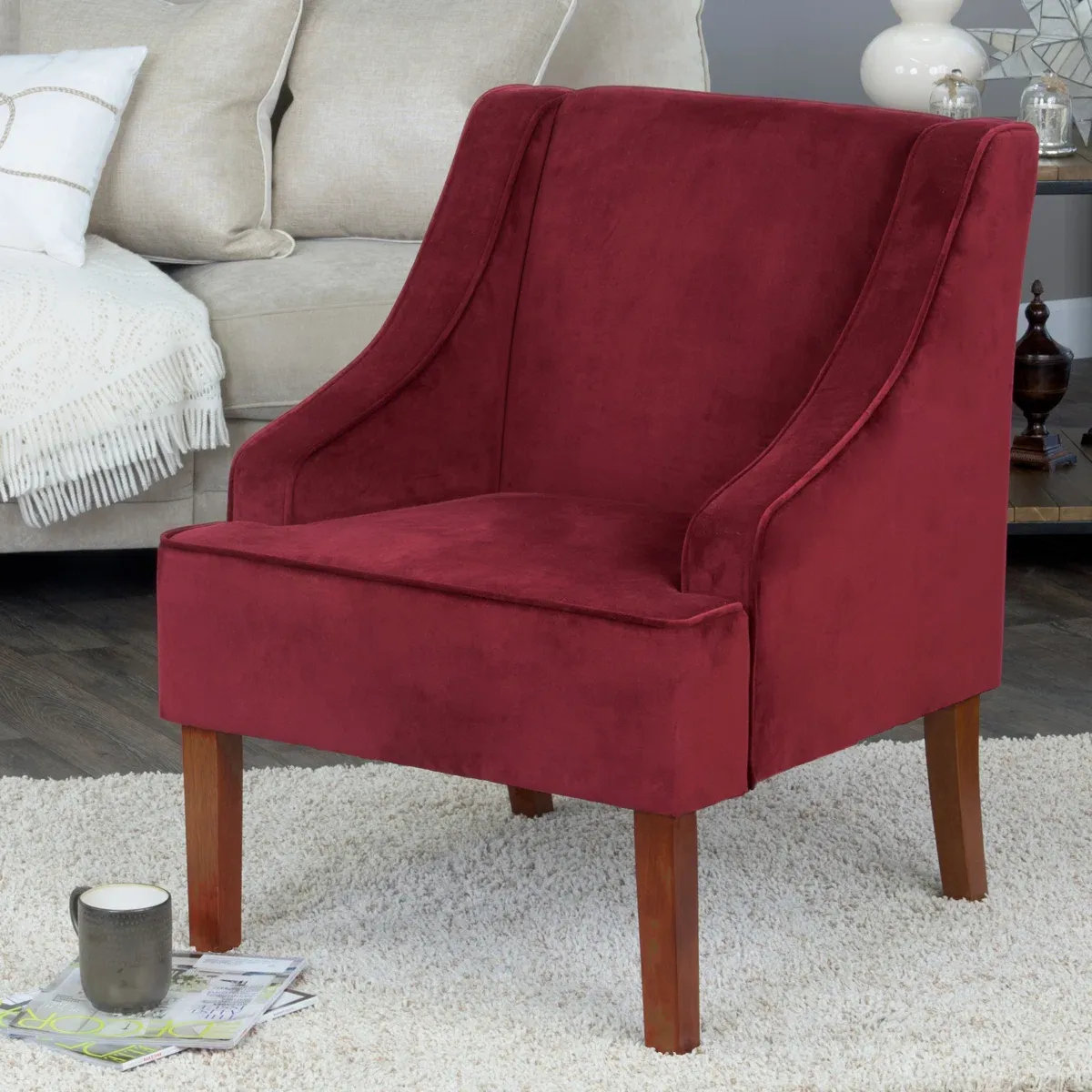  Fauteuil d’appoint Daryann – Design élégant en velours