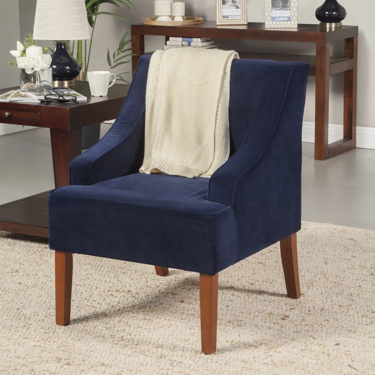  Fauteuil d’appoint Daryann – Design élégant en velours