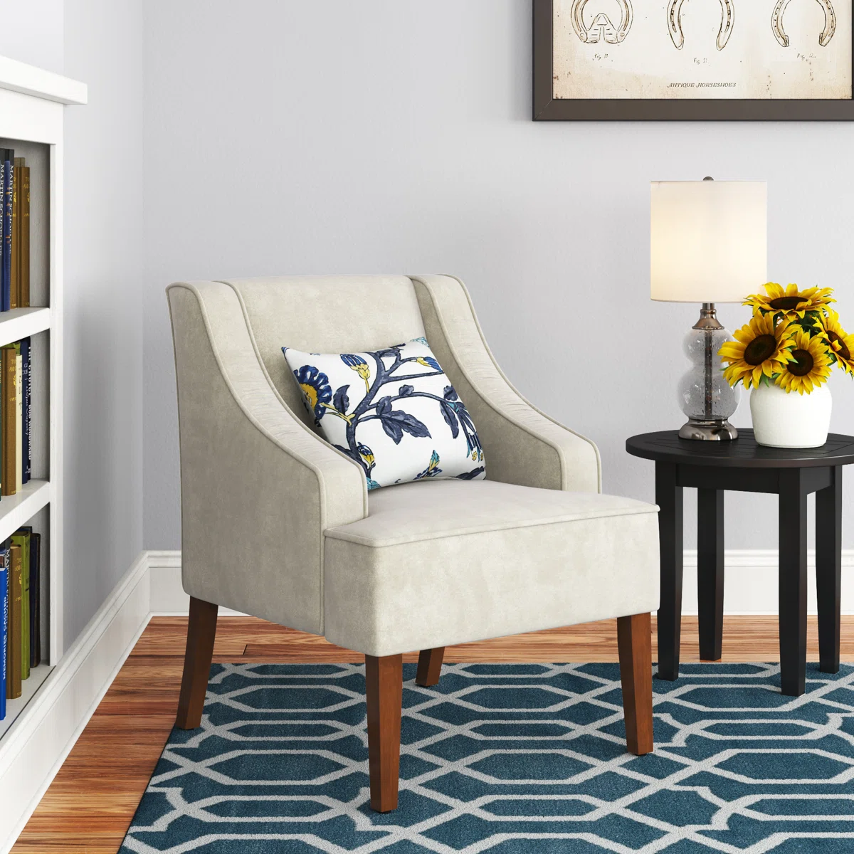  Fauteuil d’appoint Daryann – Design élégant en velours