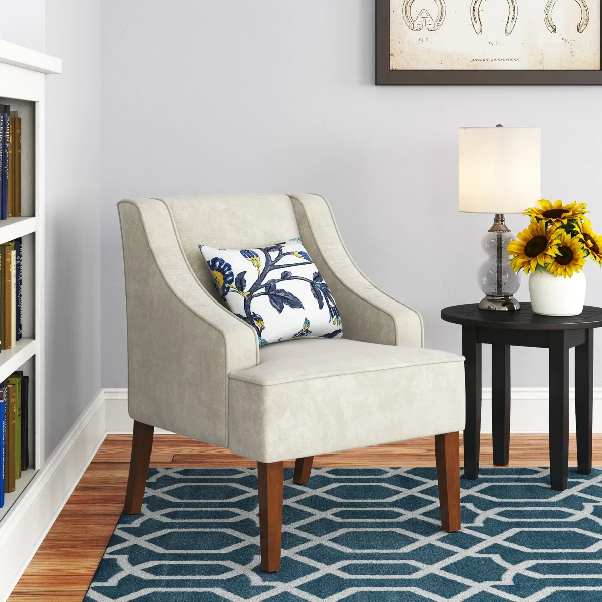 Fauteuil d’appoint Daryann – Design élégant en velours