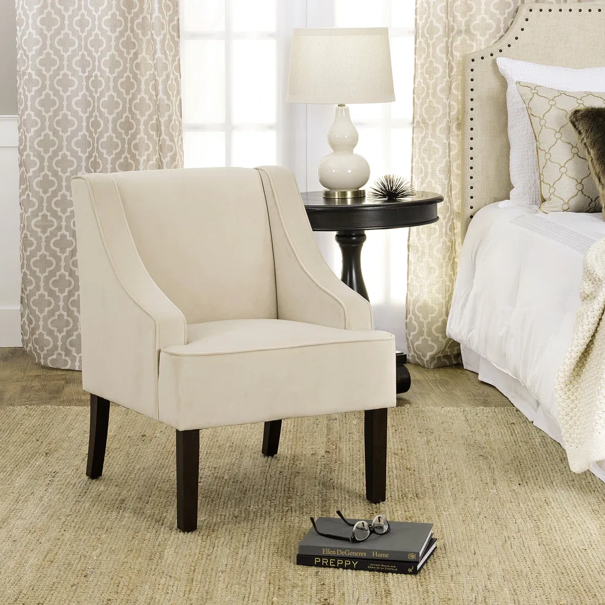  Fauteuil d’appoint Daryann – Design élégant en velours