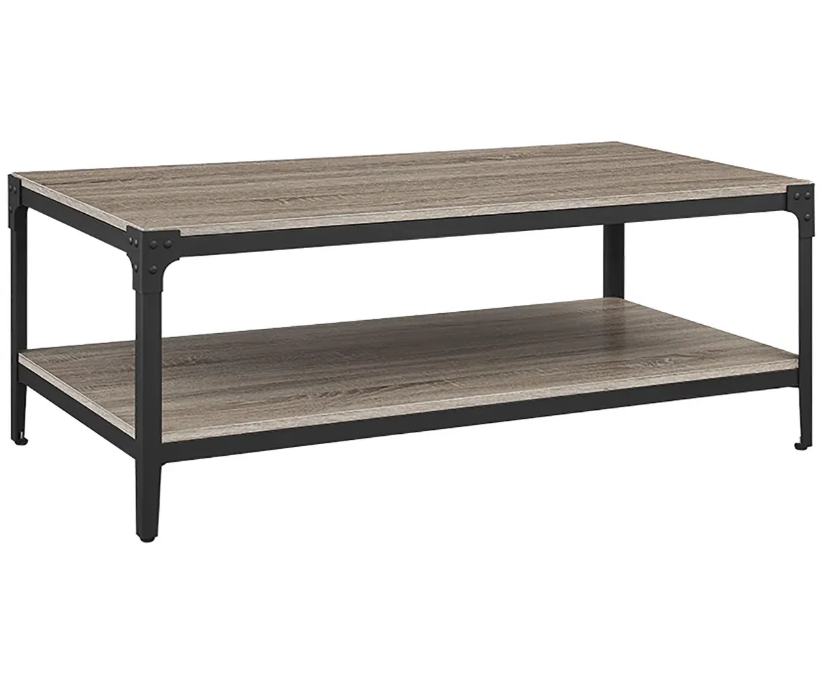 Table basse Feickert – Design bicolore avec étagère de rangement