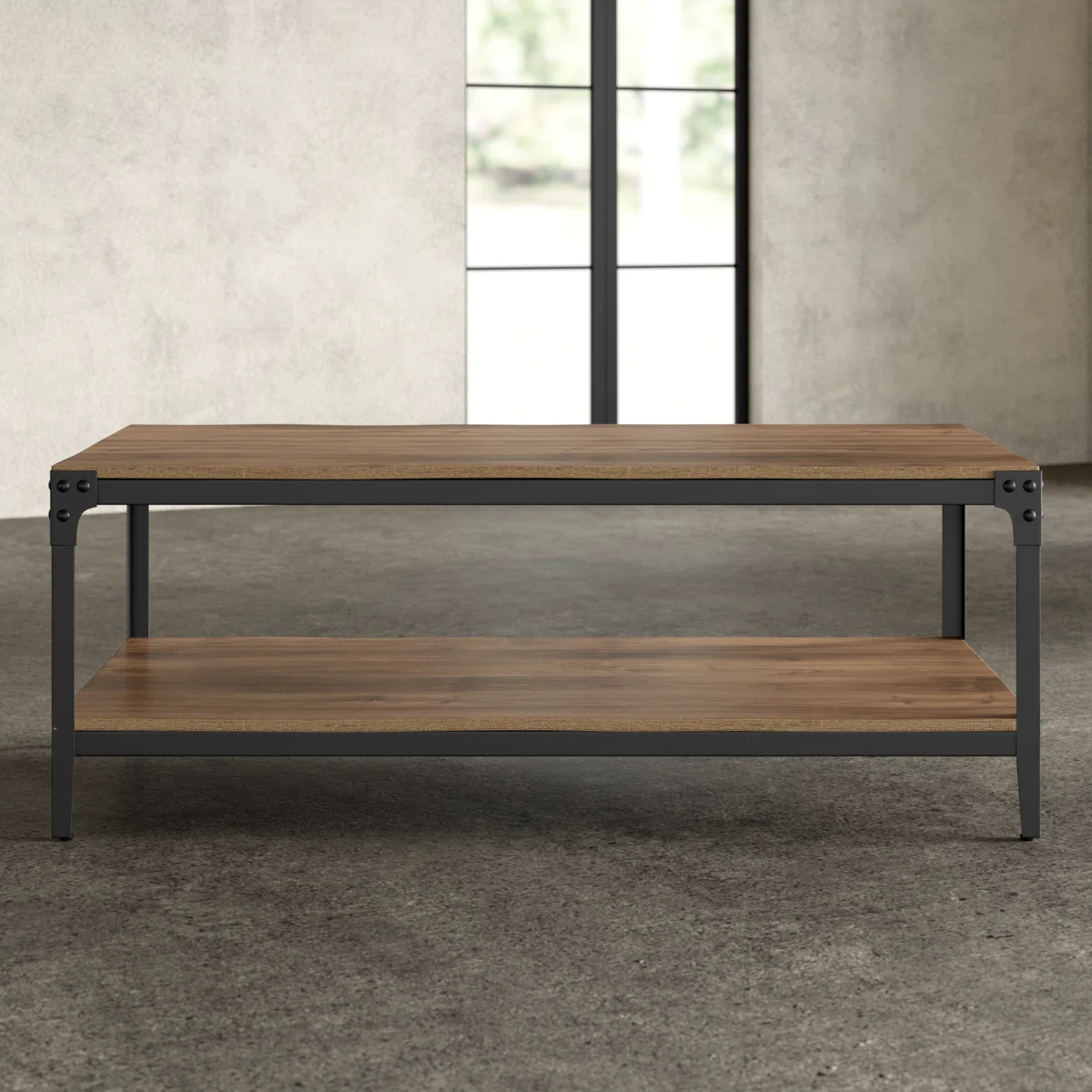 Table basse Feickert – Design bicolore avec étagère de rangement