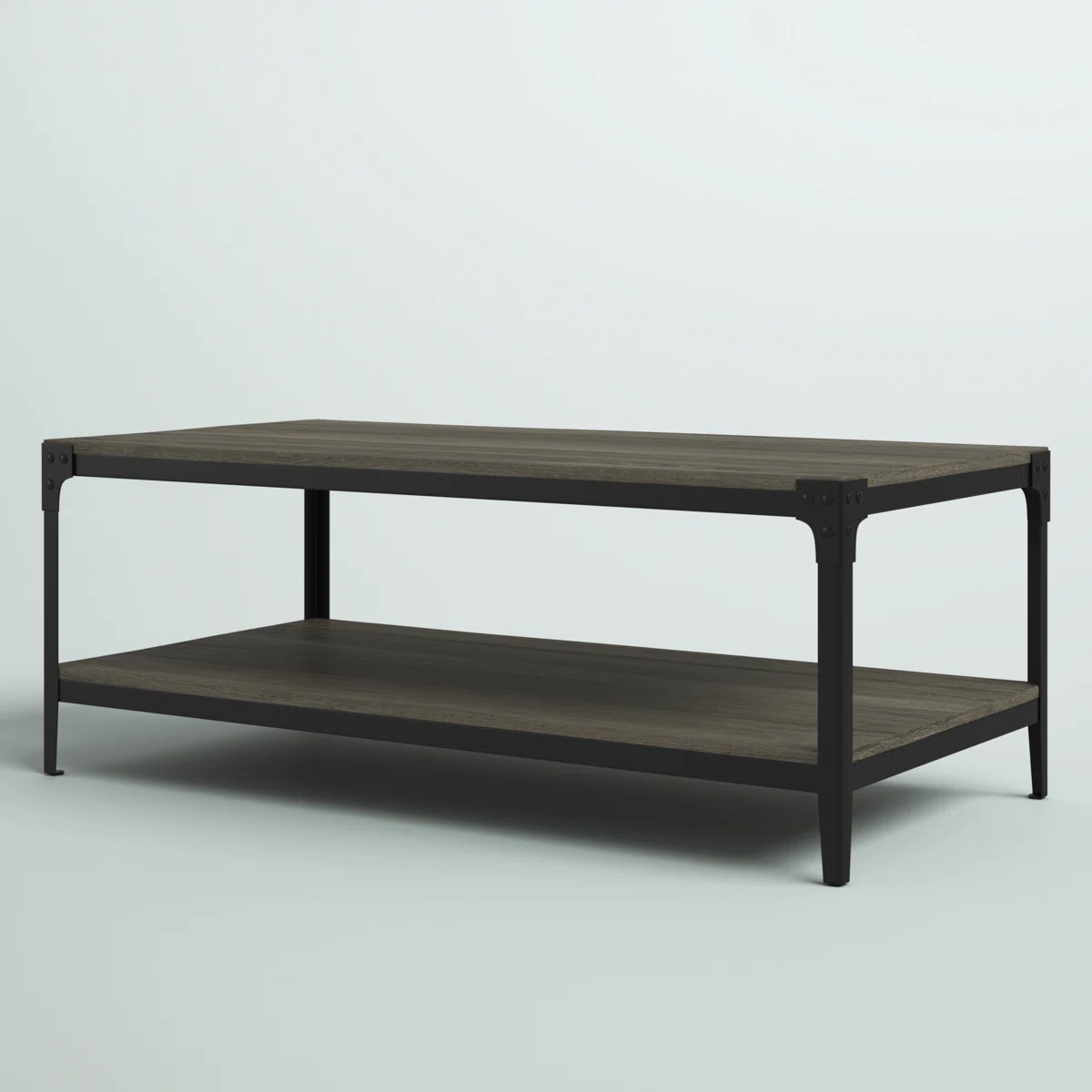 Table basse Feickert – Design bicolore avec étagère de rangement