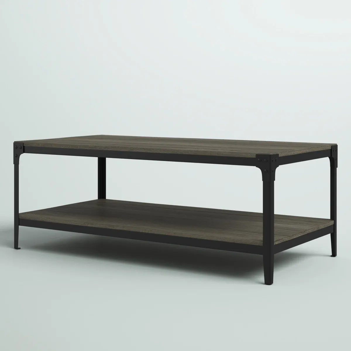 Table basse Feickert – Design bicolore avec étagère de rangement