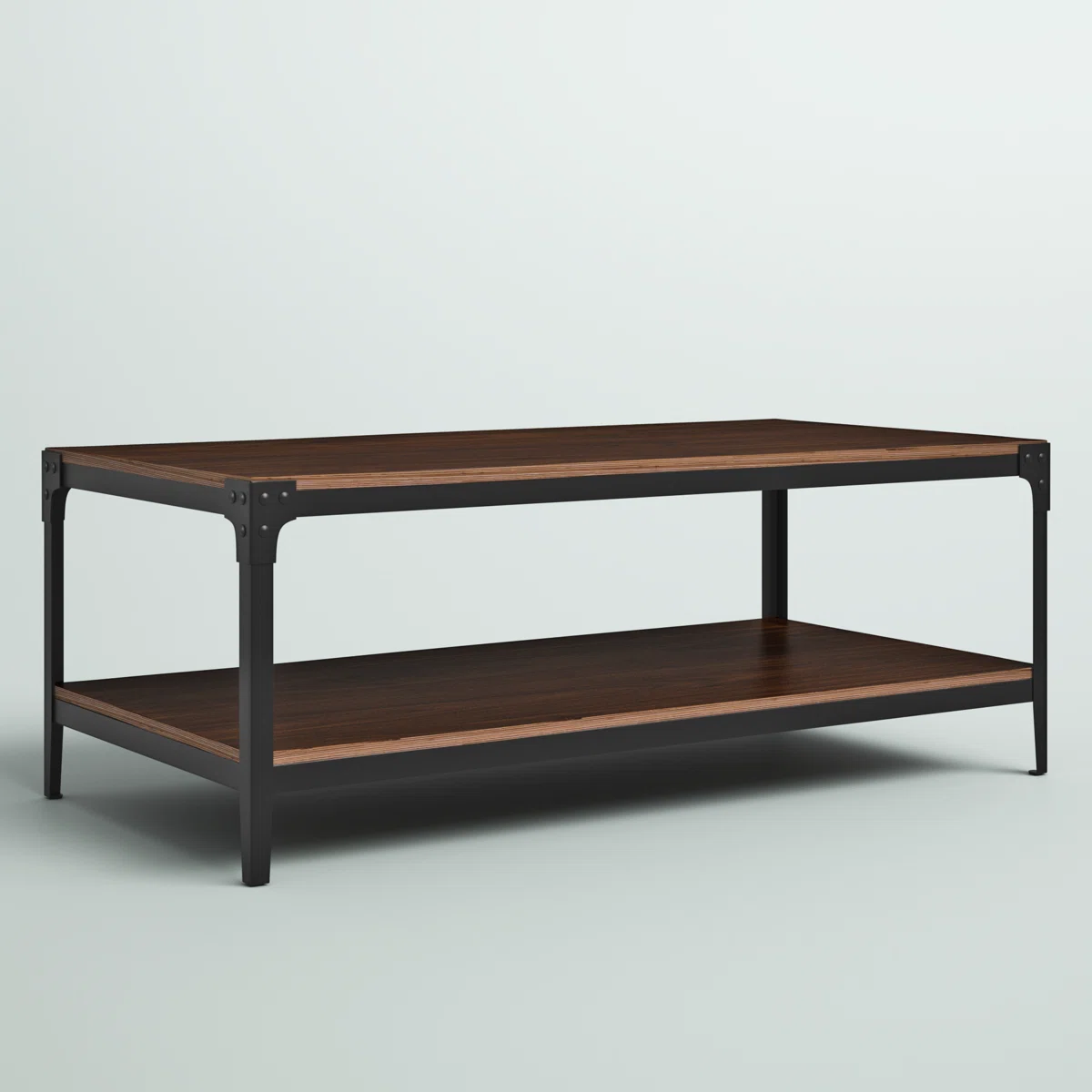 Table basse Feickert – Design bicolore avec étagère de rangement