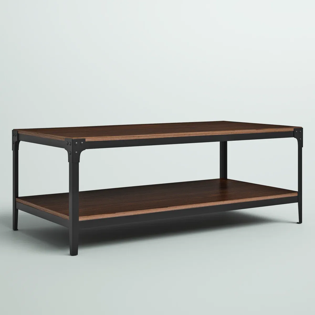 Table basse Feickert – Design bicolore avec étagère de rangement