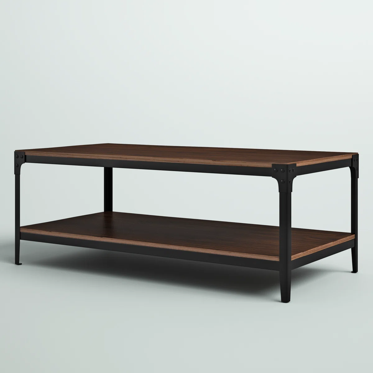 Table basse Feickert – Design bicolore avec étagère de rangement