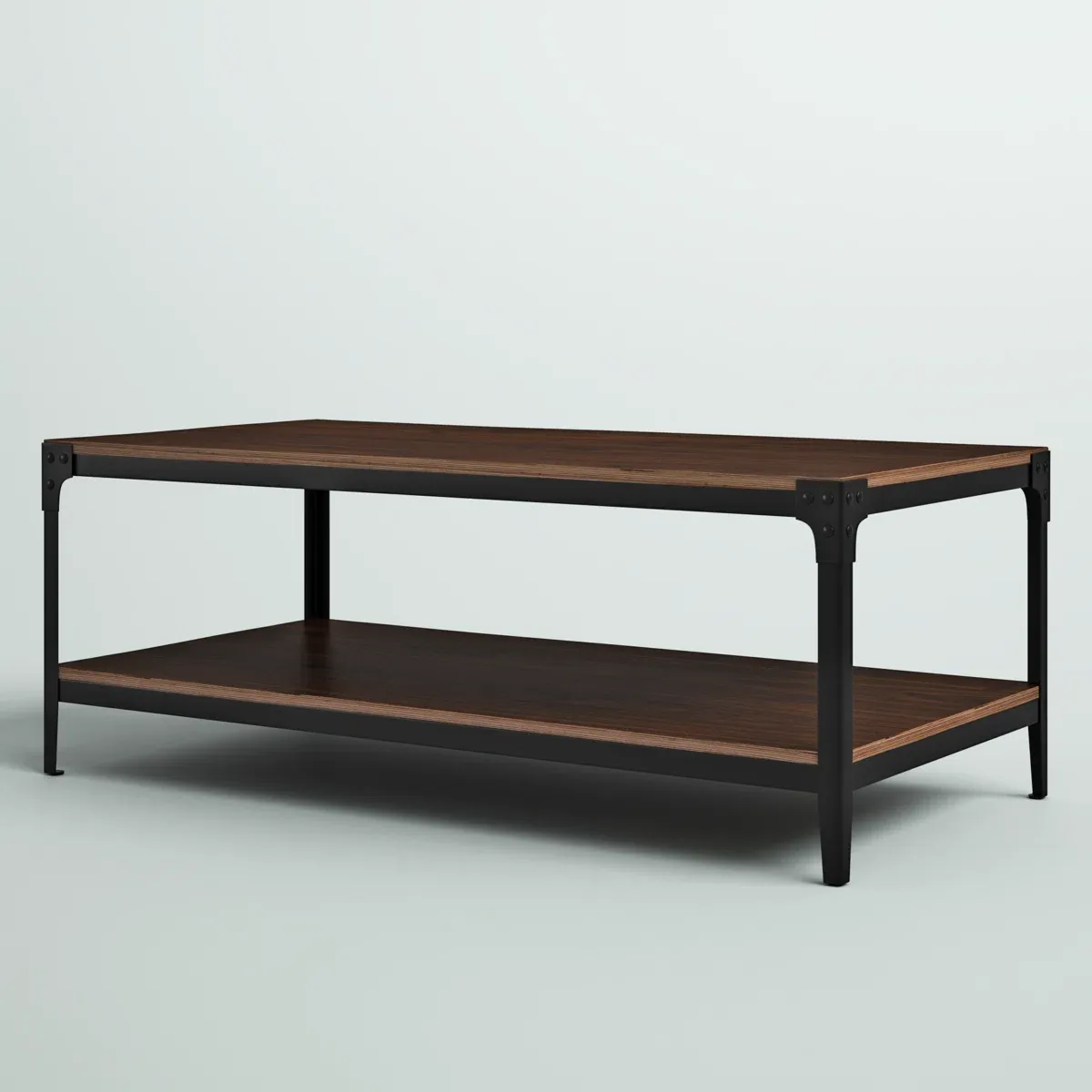 Table basse Feickert – Design bicolore avec étagère de rangement