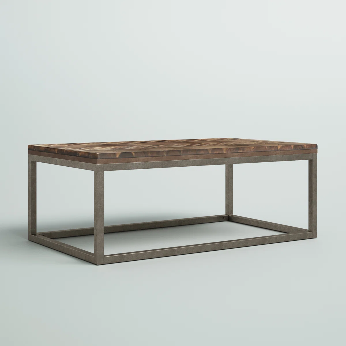 Table basse Galena – Bois massif à motif et structure métallique